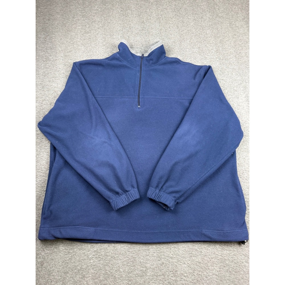 Saddlebred Men's XXL Blue Fleece 1/4 Zip Pullover Sweater Mock Neck Soft Warm
